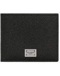 Dolce & Gabbana - Portafoglio bifold nero di lusso con stampa dauphine - Lyst