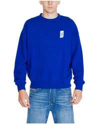 Replay - Blauer rundhals-sweatshirt herbst/winter - Lyst