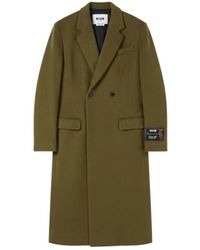 MSGM - Double-Breasted Mantel Met Ceintuur - Lyst