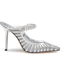 Jimmy Choo - Schoenen ,Grijs ,Leer Zilveren Pumps Met Juweelband - Lyst