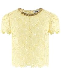 Self-Portrait - Overhemden ,Geel ,Lace Top - Lyst