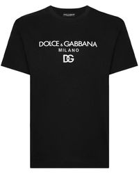 Dolce & Gabbana - Magliette in cotone con marchio - Lyst
