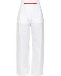 Tela - Broeken ,Wit ,Katoen Witte Katoenen Rechte Broek - Lyst