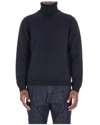 Roberto Collina - Blauer Merino Pullover Hochwertig - Lyst