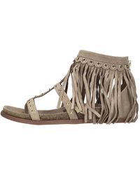 Emanuélle Vee - Schoenen ,Suède Platte Suède Sandaal - Lyst