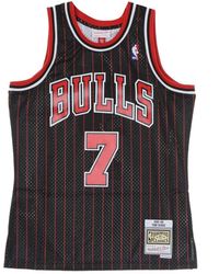 Mitchell & Ness - Fitness ,Zwart ,Polyester Chicago Bulls Basketball Tank Top Toni Kukoc 1995-96 - Lyst