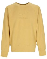 Nike - Lichtgewicht Sweatshirt Voor Met Ronde Hals Sportkleding Air French Terry Ronde Hals Tarwegoud/Tarwegoud - Lyst