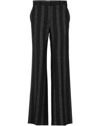 MSGM - Broeken ,Zwart ,Wol Wide-Leg Wollen Broek - Lyst