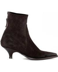 Elena Iachi - Schoenen ,Bruin ,Suède Bruine Suède Enkellaarzen Puntige Neus - Lyst