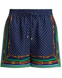 Ralph Lauren - Belting-Print & Polka-Dot Drawcord Shorts - Lyst