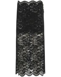 Rabanne - Rokken ,Zwart ,Scalloped Edge Kant Midi Rok - Lyst