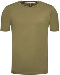 HUGO - Tops ,Groen ,Katoen Cotton Jersey T-Shirt Met Geprint Logo - Lyst