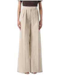 Max Mara - Wijde Pijpen Geplooide Broek - Lyst