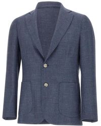 Barba Napoli - Jassen ,Blauw ,Wol Easy J Mono Blazer - Lyst