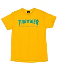 Thrasher - Goud/Groen Skatemag Tee Korte Mouw T-Shirt - Lyst