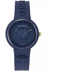 Versace - Medusa pop orologio quarzo blu gomma - Lyst