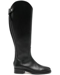 Aeyde - Schwarze Leder Reißverschluss Flache Absatzschuhe - Lyst