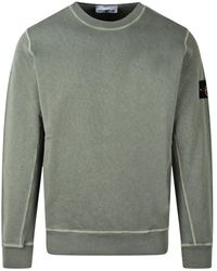 Stone Island - Baumwoll-Crewneck-Sweatshirt Mit Erhöhten Nähten - Lyst