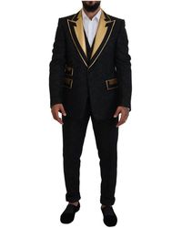 Dolce & Gabbana - Zwart Sicilia Driedelig Pak Met Enkele Rij Knopen - Lyst