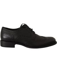 Dolce & Gabbana - Black Leather Oxford Wingtip Formal Dress Shoes - Lyst