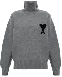Ami Paris - Wol Trui Met Col En Logo - Lyst