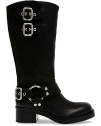 Steve Madden - Schoenen ,Zwart ,Biker Fray Eastern High Boots - Lyst