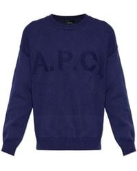 A.P.C. - Katoenen Trui Met Logo - Lyst