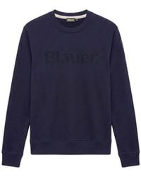 Blauer - Hoodies & Sweatvesten ,Blauw ,Katoen Crewneck Sweatshirt - Lyst