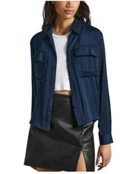 Pepe Jeans - Jassen ,Blauw ,Satijn Light Jassen - Lyst