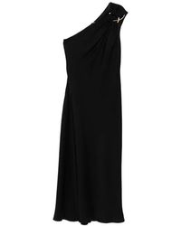 Max Mara - Kleedjes ,Zwart ,Polyester Entrata One-Shoulder Jurk - Lyst