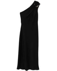 Max Mara - Kleedjes ,Zwart ,Polyester Entrata One-Shoulder Jurk - Lyst