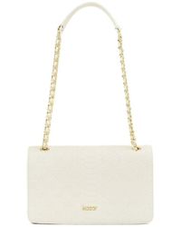 Kazar - Weiße Lederhandtasche Mit Geprägtem Musterklappe - Lyst