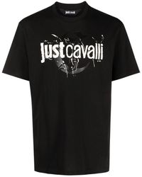 Just Cavalli - Schwarze grafik t-shirts und polos - Lyst