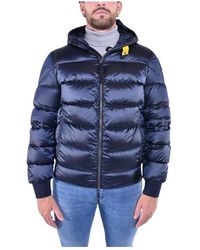 Parajumpers - Jassen ,Blauw ,Polyester Gewatteerde Nylon-Polyester Jas Met Capuchon - Lyst