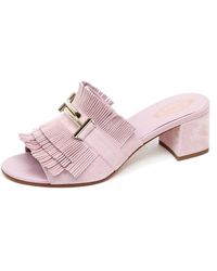 Tod's - Schoenen ,Roze ,Suède Suède Sandaal Licht Schoen - Lyst