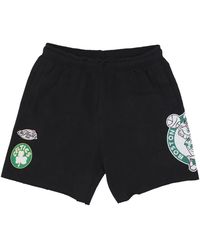 Mitchell & Ness - Korte Broeken ,Zwart ,Katoen Nba Vintage Logo Fleece Shorts - Lyst