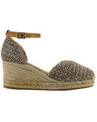 Espadrilles - Raffia Sandalen Mit 60Mm Keilabsatz - Lyst