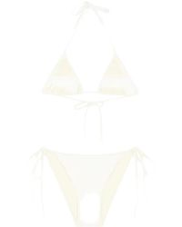 VENUJA - Badmode ,Wit ,Driehoek En Bikini Met Strikbandjes Aan De Zijkant - Lyst