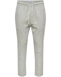 Only & Sons - Pantaloni a righe crop uomo - Lyst