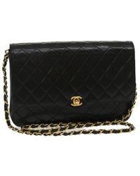 Chanel Vintage Black leather chanel flap bag - Nero