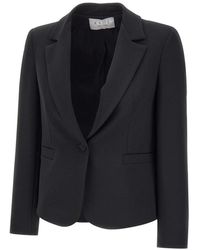 Kaos - Jassen ,Zwart ,Leer Crepe Blazer - Lyst