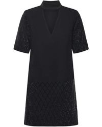 Pinko - Kleedjes ,Zwart ,Polyester Elegante Viscose Jurk - Lyst