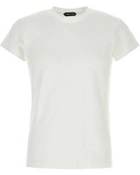 Tom Ford - Koud Geverfd Katoenen T-Shirt Met Ronde Hals - Lyst
