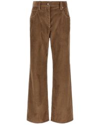 Brunello Cucinelli - Broeken ,Bruin ,Katoen Corduroy Straight Broeken - Lyst