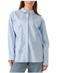 Copenhagen Muse - Overhemden ,Blauw ,Katoen Lichtblauwe Katoenen Blouse Voor - Lyst