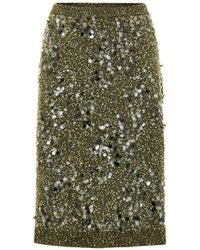 Gucci - Green Viscose Mini Skirt - Lyst
