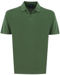 Drumohr - Tops ,Groen ,Katoen Katoenen Polo Shirt - Lyst