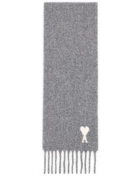 Ami Paris - Logo Fransen Alpaka Wolle Schal - Lyst