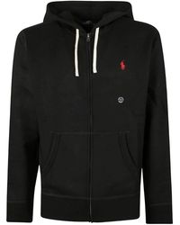 Polo Ralph Lauren - Hoodies & Sweatvesten ,Zwart ,Katoen Rl Fleece Full-Zip Hoodie - Lyst
