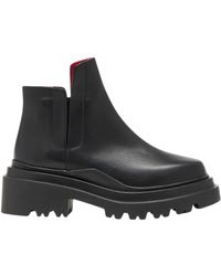Plan C - Schoenen ,Zwart ,Leer Chunky Zooler Laarzen Van Leer - Lyst